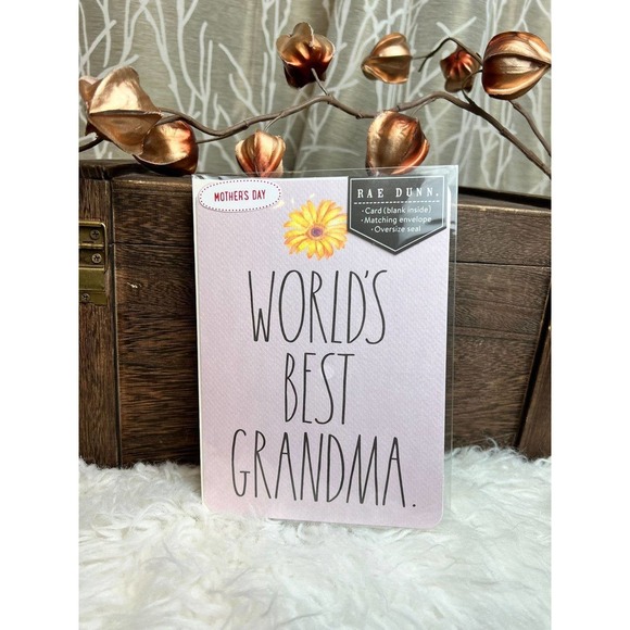 RAE DUNN FARMHOUSE BEST GRANDMA MIMI GIGI MOTHERS DAY CARD NEW HTF RD LOVE - Picture 1 of 3